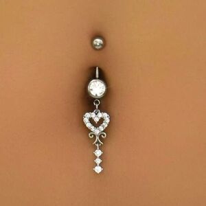 3for$20 1pc Perfect Piercing  Heart Decor Navel Belly Ring belly piercing